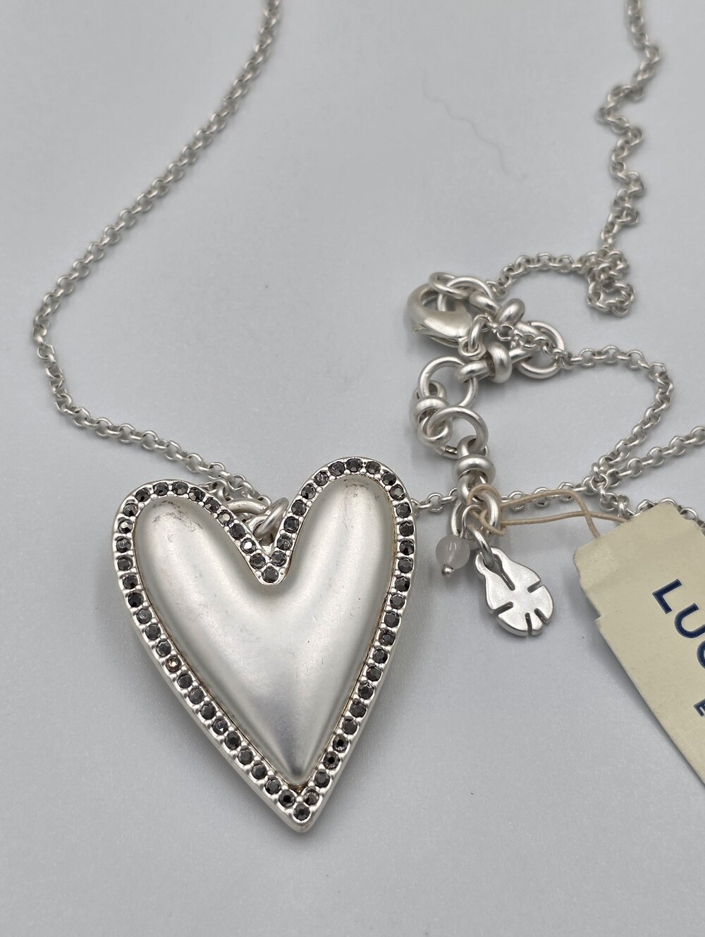 Lucky Brand Reversible Silver And Yellow Heart Pendant Necklace New
